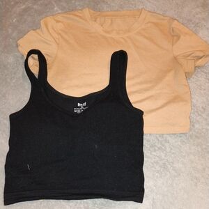 Black and Tan Crop Tops